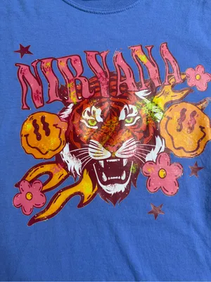Comfort Colors Blue Tiger Nirvana Graphic Tee thumbnail 4