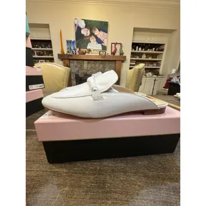 KATE SPADE NEW‎ YORK Laura Square Toe Flat Mules Women's White Leather Size 9 thumbnail 4