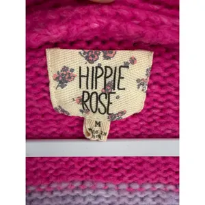 Hippie Rose Womens‎ Cardigan Pink Purple Striped Oversized Knit V-Neck Medium thumbnail 4