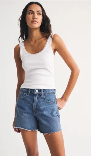 Abercrombie High Rise Dad Shorts Size 28 thumbnail 1