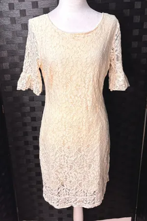 Tulle‎ Anthropologie Lace Sheath Dress Womens S Ivory Wedding Romantic Party thumbnail 1