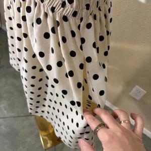 Bohme Polka Dot Black & Ivory Mini SunDress SZ- M NWT Beachy Cottagecore Peasant thumbnail 4