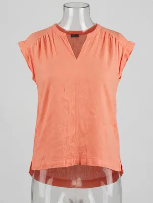 Splendid Coral Notch-Neck Cap Sleeve Blouse thumbnail 2