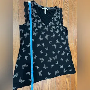 Soma Black Butterfly Pattern Tank Top thumbnail 7