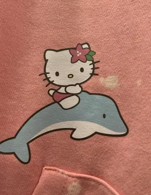 New Hello Kitty Peach Hoodie Sweatshirt Women SIZE M thumbnail 6