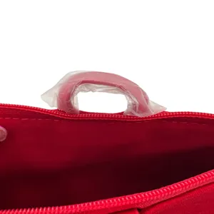 Giorgio Armani Red Beauty Zipper Wristlet Cosmetic Bag Clutch Textured Zip‎ Top thumbnail 3