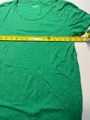 J Crew Vintage Cotton Kelly Green T Shirt Women Scoop Neck Short Sleeve Sz L thumbnail 4