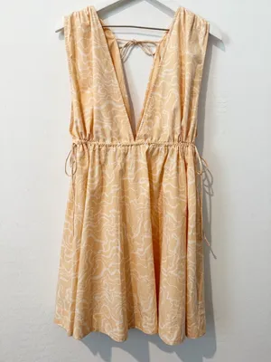 Abercrombie Babydoll Dress XL Double V Neck Swirly Vacation Boho Cottagecore‎ thumbnail 3