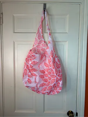 Free People FP Movement Reusable Tote Bag Coral Pink Floral Ripstop Shopper thumbnail 3