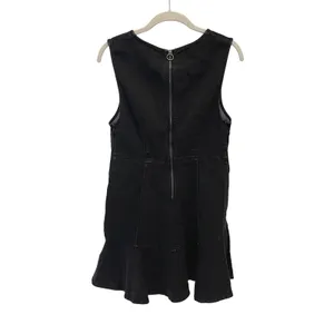 Free People Alex‎ Flare Denim Mini Dress Womens 6 Washed Black Grunge Ruffle New thumbnail 6