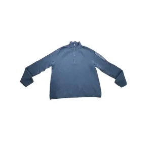 Lauren Ralph Lauren Active Black 100% Merino Wool Quarter Zip Sweater XL Moto thumbnail 2