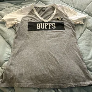 Nike Gray and White Short Sleeve Tee Buffs Design thumbnail 1