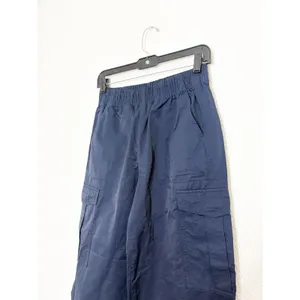 Abercrombie & Fitch Navy Nylon Cargo Pants Size XXS Wide Leg Pullon thumbnail 8