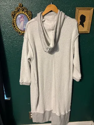 Free People Beach Aja Pullover Midi Sweater Dress In Heather Grey Size Large thumbnail 3