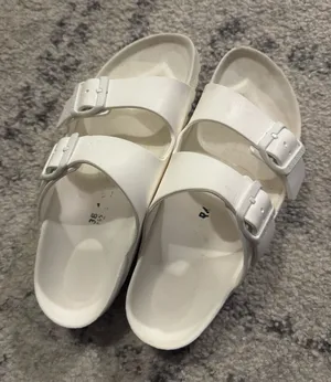 Birkenstock Women’s White Slide Sandals Adjustable Buckle Straps US 8 EU 38 thumbnail 1