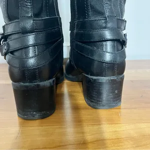 Marc Fisher Knee High Riding Boots Womens 9 M‎ Pebbled Black Leather Equestrian thumbnail 8