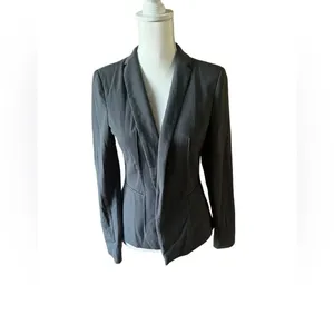 Venus Charcoal Gray Open Front Blazer Notched Lapel Workwear Size 4 thumbnail 2