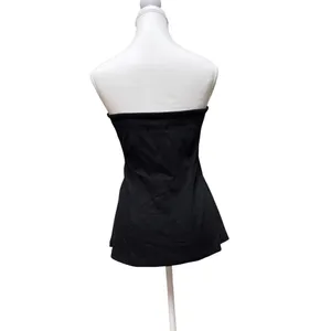 Maeve x Anthropologie Asymmetrical Zipper Tube Top Black/Noir Size Large thumbnail 7