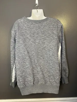 Billabong Sweater Womens Small Gray Contrast Stripe Sleeve Crewneck Pullover thumbnail 6