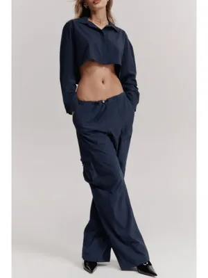 Alo Megastar Cargo Pants High OR Low Rise Navy Wide Leg Outdoor Hiking Utility M thumbnail 5