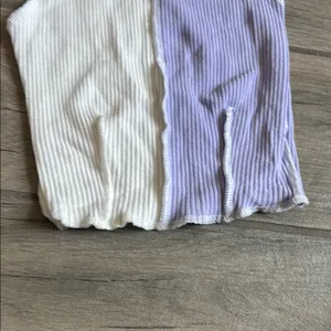 Vintage White and Purple Ribbed Muscle Tee thumbnail 3