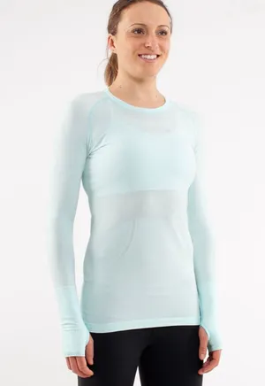Lululemon 4 Run Swiftly Tech Long Sleeve Aquamarine Seamless Thumbholes Athletic thumbnail 1
