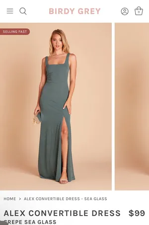 Birdy Grey NEW Alex Convertible Dress In Sea glass MSRP $99 thumbnail 4