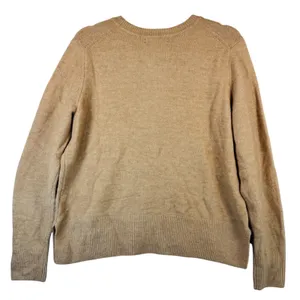 Banana Republic womens L beige crewneck sweater merino wool neutral‎ pullover thumbnail 2