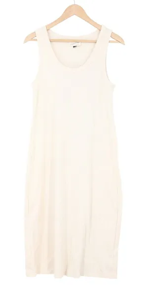 Universal Threads Womens Ribbed Tank Midi Dress Cream Off-White Size L thumbnail 1