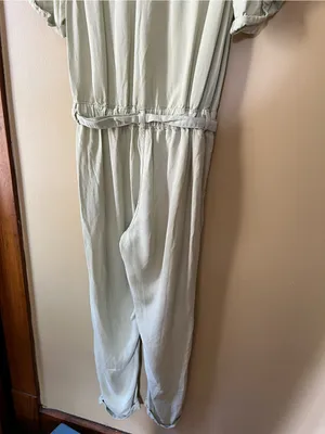 BDG Short-Sleeve Utility Jumpsuit in Light Green thumbnail 10