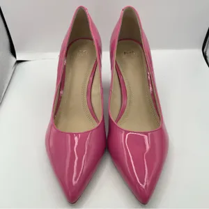 Marc Fisher Zala Barbie pink patent leather slip on pointed toe pumps Size 9M thumbnail 3