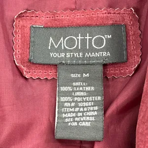 Motto Genuine Suede Leather Pink Trucker Jacket Western Button Front Chore Coat thumbnail 6