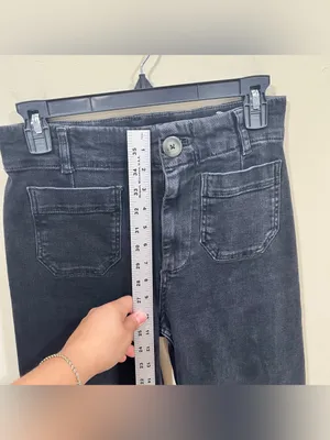 Pilcro Anthropologie Colette High-Rise Wide-Leg Cropped Jeans size 27 EUC black thumbnail 6