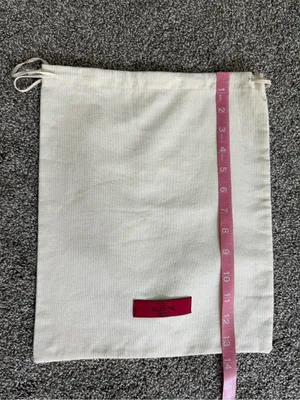 Valentino Garavani Ivory Cotton Drawstring Dust Bag 13x13 Made in Italy thumbnail 4