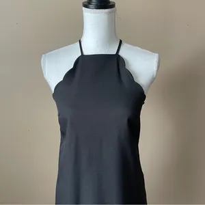LULU'S | Black Scalloped Endlessly Endearing Mini Dress Sz XS thumbnail 4