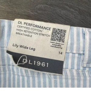 Free People DL1961 Lily Wide Leg striped trouser pants size 14 girls / women’s waist 24 in thumbnail 5