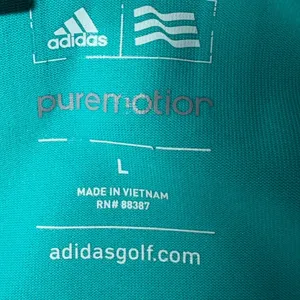Adidas Golf Womens Puremotion Sleeveless Polo‎ Shirt Teal 2014 PGA Valhalla L thumbnail 4