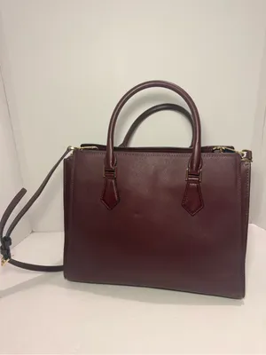 Michael Kors Wine Saffiano Leather Satchel with Gold Hardware thumbnail 5