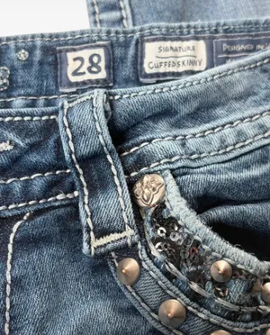 Y2K vintage miss me jeans 28×28 cyber grunge bling low rise skinny thumbnail 5