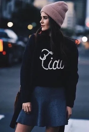WILDFOX Couture Dinner Party‎ Ciao Bella Black White Embroidered Sweater Small thumbnail 1