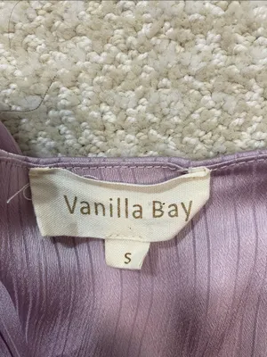 Vanilla Bay maternity long lilac V-neck pleated dress, size S thumbnail 8