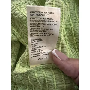 Free People Marigold Smocked Crop Top Key‎ Lime Green SS Size Large NWT thumbnail 5
