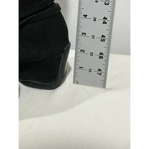 Woman’s Softt Black Suede Wedge Heel Side Zip Tall Boots 7.5 Mw thumbnail 5