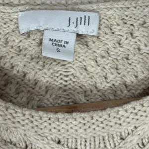 J. Jill‎ Sweater Tunic Cream Cable Knit Herringbone Wool Blend Fisherman Cabin S thumbnail 5