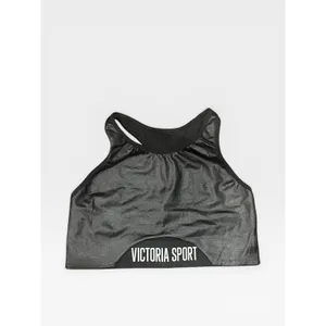 Victoria Sport "The Player" Racerback Sports Bra - Black Shiny Metallic Cutout M thumbnail 2