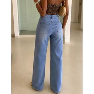 NWT Rhinestone Wide Leg High Rise Jeans Sparkly Y2K Festival Denim XS thumbnail 2