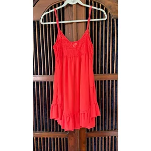POL Coral Red Lace Slip Dress Nightgown Size S thumbnail 2