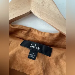 Lulus Brown Brisk Bliss Camel Suede Sleeveless Button‎ Long Trench Coat thumbnail 5