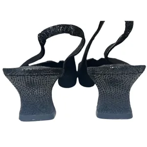 Square Toe Slingback Kitten Heel Leather Mosaic J‎ Renee Women 9 Black thumbnail 6