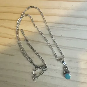 Sterling Silver Celtic Knot Pendant Necklace with Turquoise-Colored Stone thumbnail 4